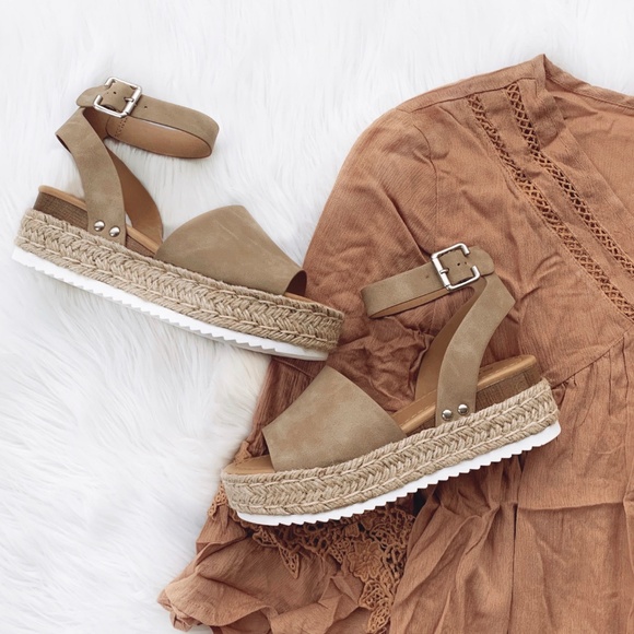 NEW Natural Platform Espadrille Sandals - Picture 5 of 5